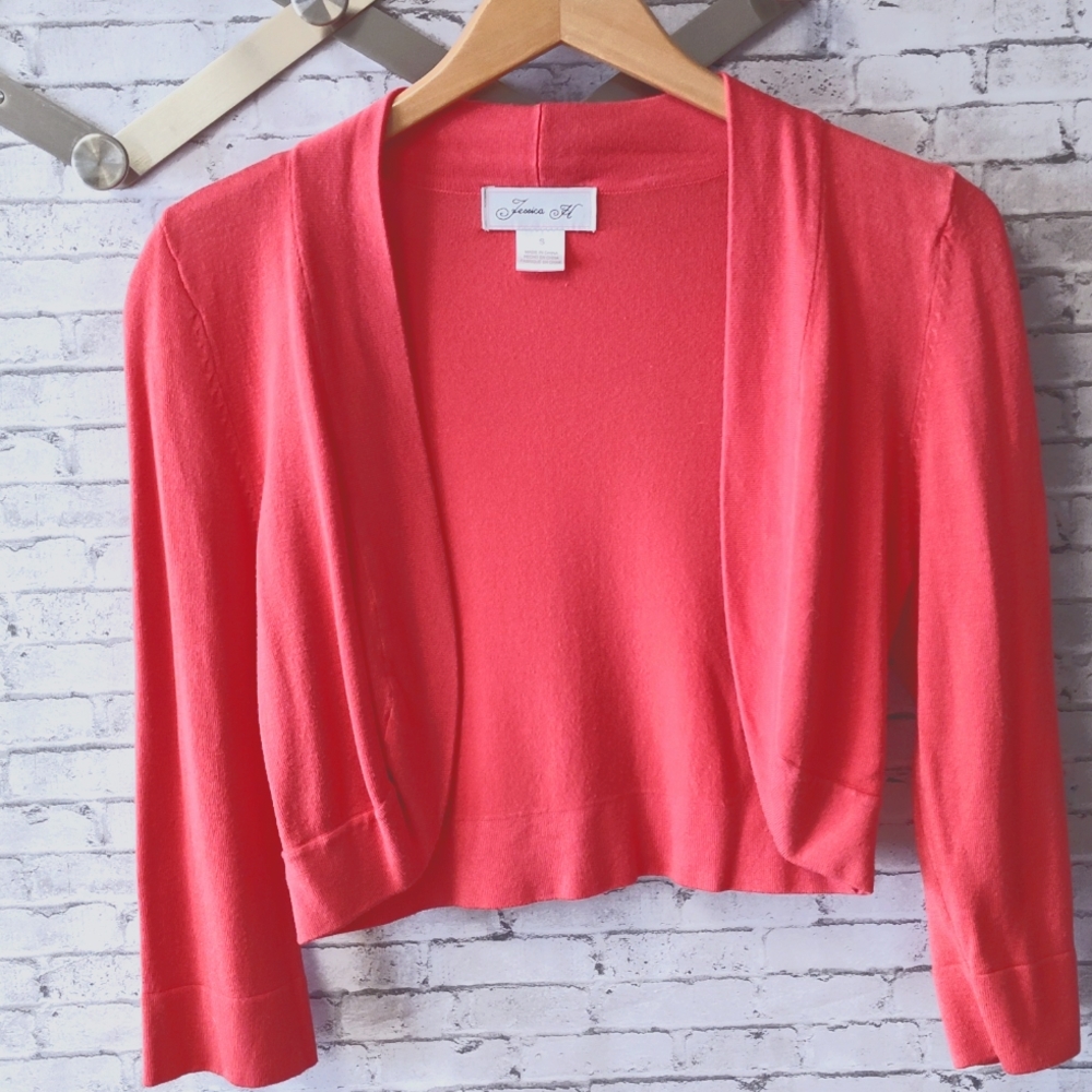 Orange Cropped Cardigan Jessica H